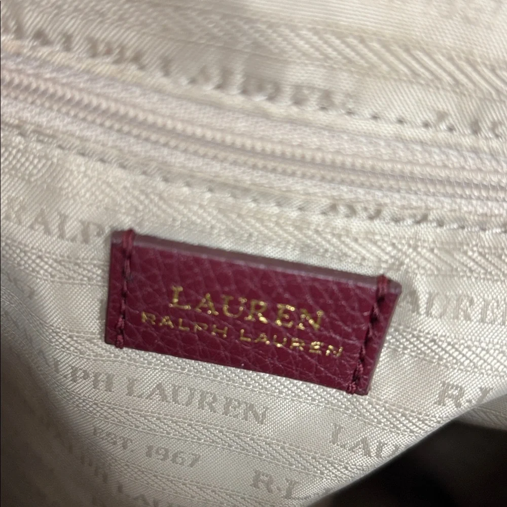 Lauren Ralph Lauren Deep Red Hobo Shoulder Bag - Medium Size